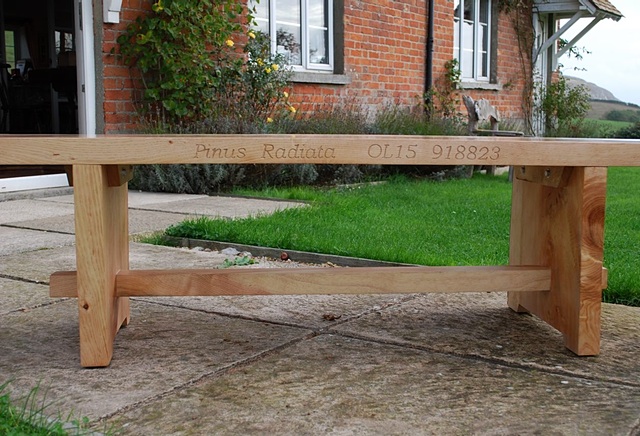 Softwood Kitchen Bench (with Latin Inscription)