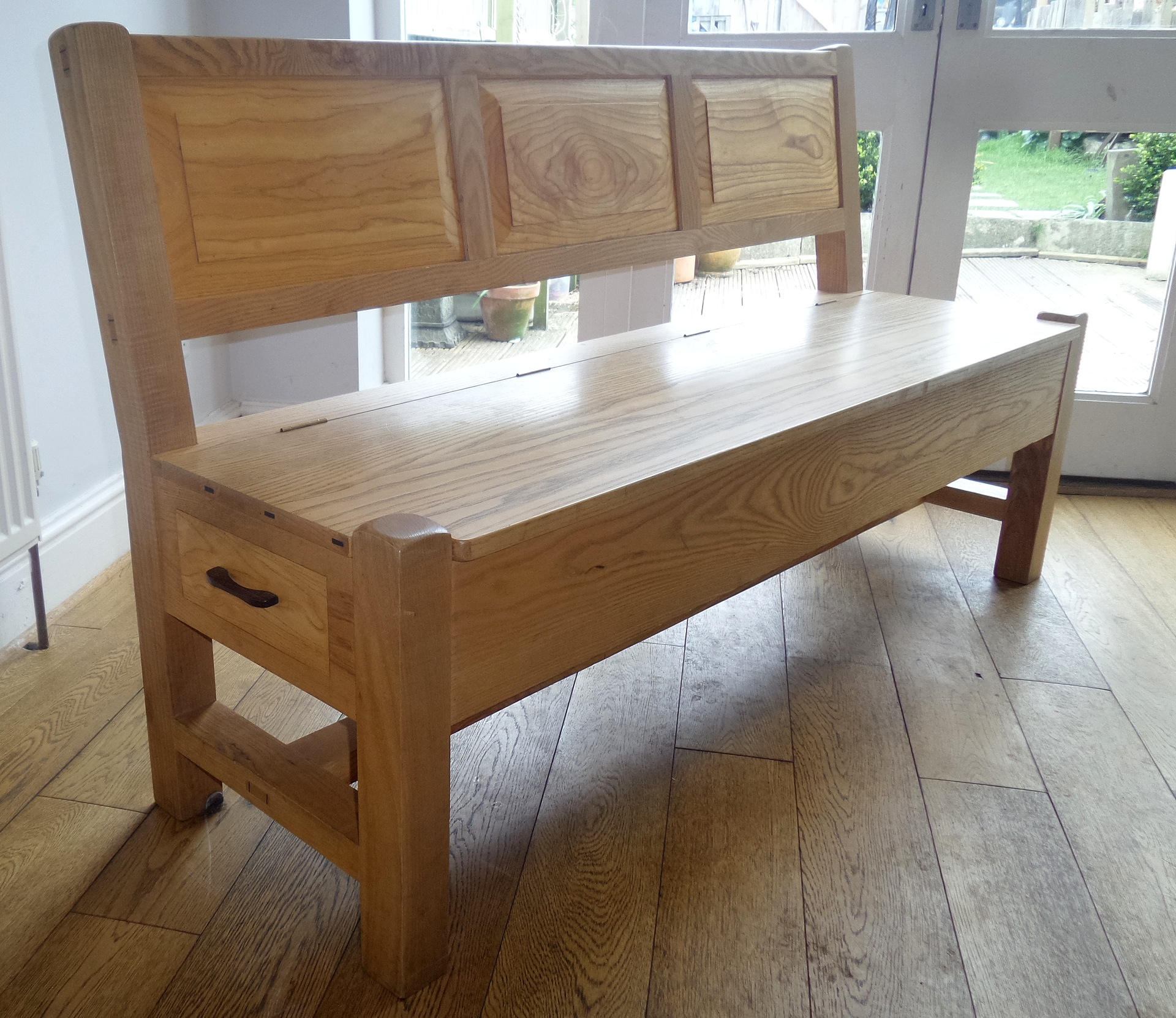 Bespoke Ash Bench with Twin Drawers | Ralls & Sons